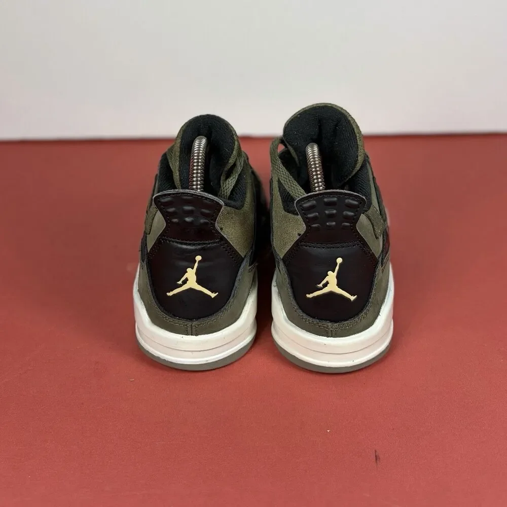 Air Jordan 4 Retro Craft SE Size 1.5 Y PS Athletic Shoes ‘Olive’ (FB9929 200)